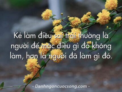 Kẻ làm điều sai trái thường là người để mặc điều gì đó không làm, hơn là người đã làm gì đó.