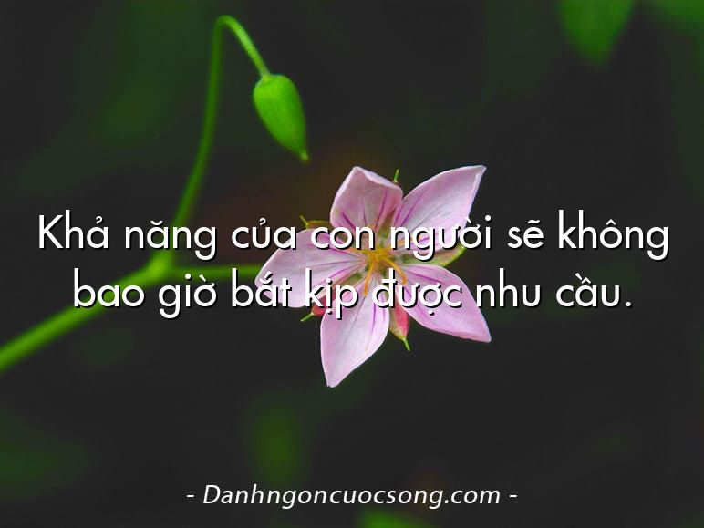 Khả năng của con người sẽ không bao giờ bắt kịp được nhu cầu.