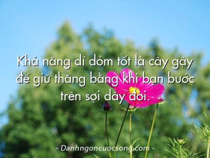 Khả năng dí dỏm tốt là cây gậy để giữ thăng bằng khi bạn bước trên sợi dây đời.
