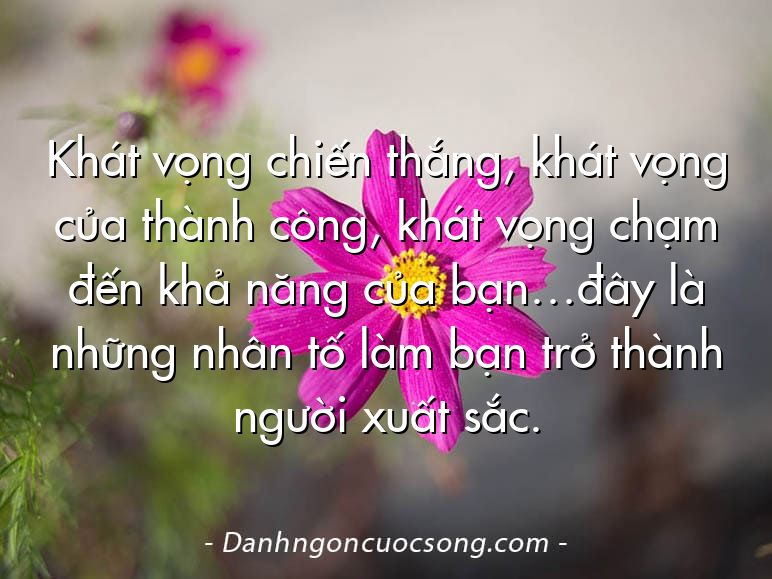 Khát vọng chiến thắng, khát vọng của thành công, khát vọng chạm đến khả năng của bạn…đây là những nhân tố làm bạn trở thành người xuất sắc.