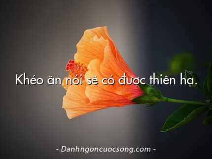 Khéo ăn nói sẽ có được thiên hạ.