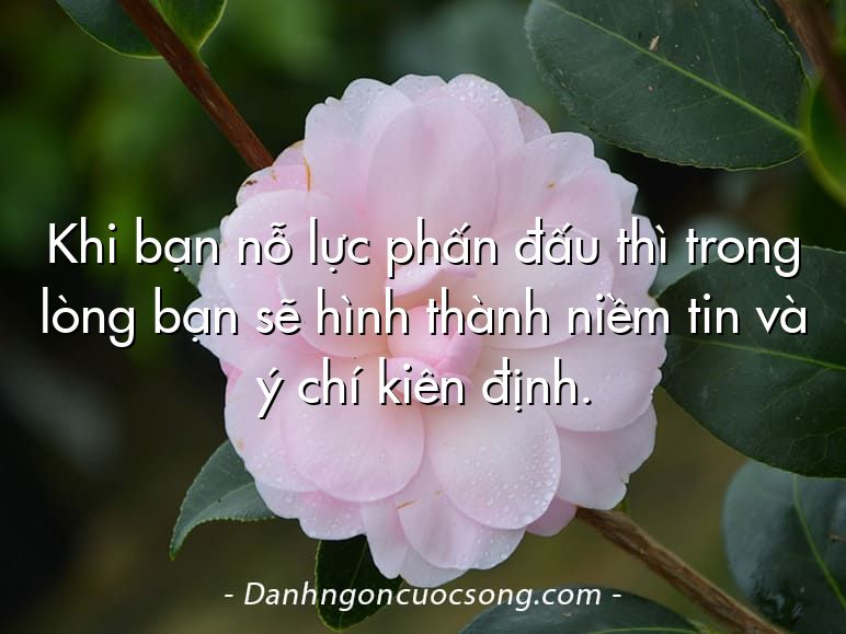 Khi bạn nỗ lực phấn đấu thì trong lòng bạn sẽ hình thành niềm tin và ý chí kiên định.