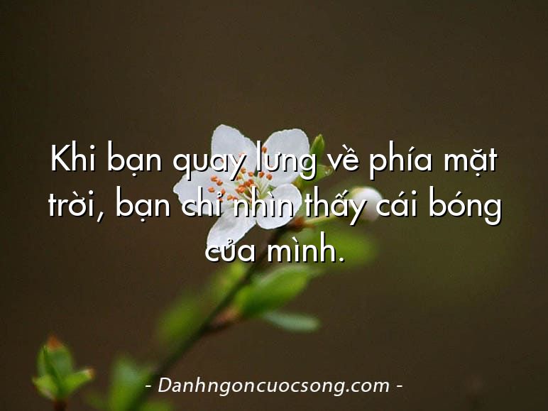 Khi bạn quay lưng về phía mặt trời, bạn chỉ nhìn thấy cái bóng của mình.