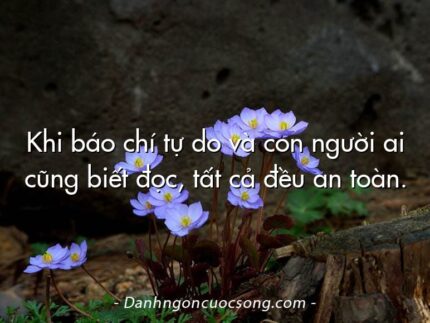 Khi báo chí tự do và con người ai cũng biết đọc, tất cả đều an toàn.