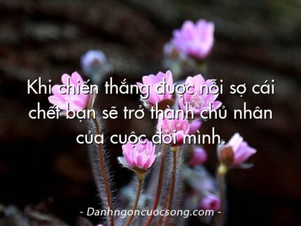 Khi chiến thắng được nỗi sợ cái chết bạn sẽ trở thành chủ nhân của cuộc đời mình.