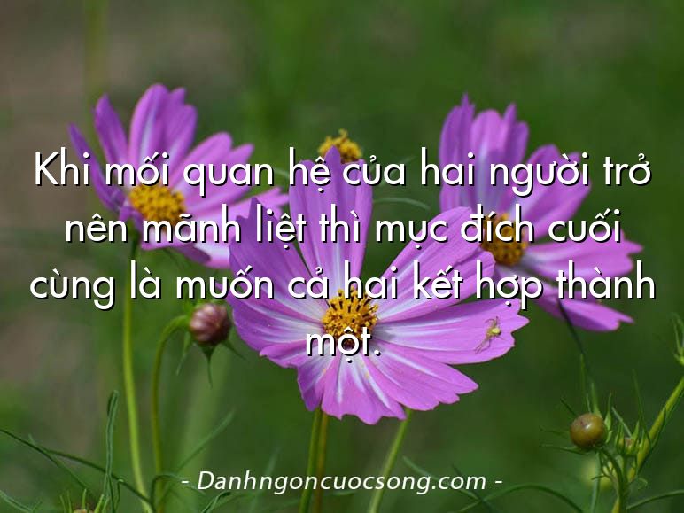 Khi mối quan hệ của hai người trở nên mãnh liệt thì mục đích cuối cùng là muốn cả hai kết hợp thành một.