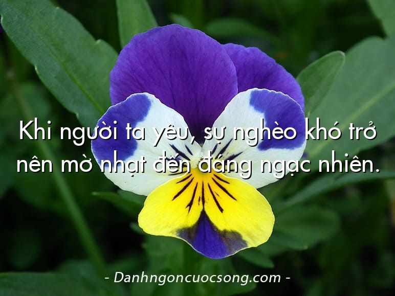 Khi người ta yêu, sự nghèo khó trở nên mờ nhạt đến đáng ngạc nhiên.