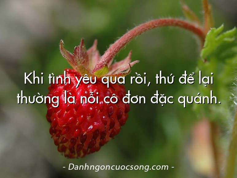 Khi tình yêu qua rồi, thứ để lại thường là nỗi cô đơn đặc quánh.