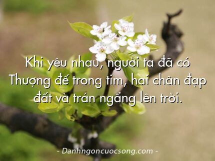 Khi yêu nhau, người ta đã có Thượng đế trong tim, hai chân đạp đất và trán ngẩng lên trời.