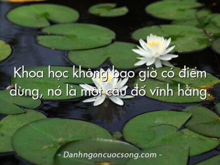 Khoa học không bao giờ có điểm dừng, nó là một câu đố vĩnh hằng.