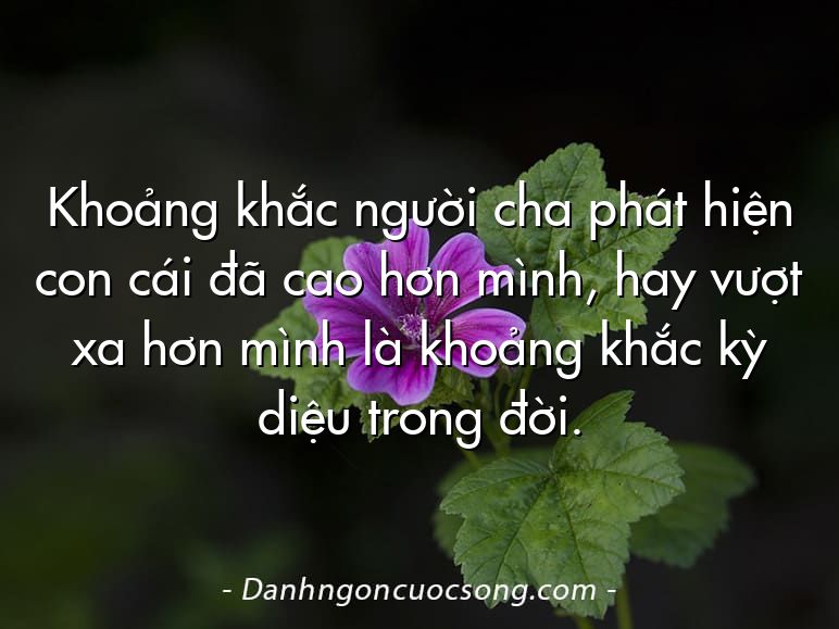 Khoảng khắc người cha phát hiện con cái đã cao hơn mình, hay vượt xa hơn mình là khoảng khắc kỳ diệu trong đời.