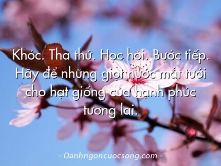 Khóc. Tha thứ. Học hỏi. Bước tiếp. Hãy để những giọt nước mắt tưới cho hạt giống của hạnh phúc tương lai.