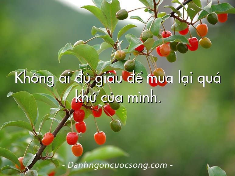 Không ai đủ giàu để mua lại quá khứ của mình.