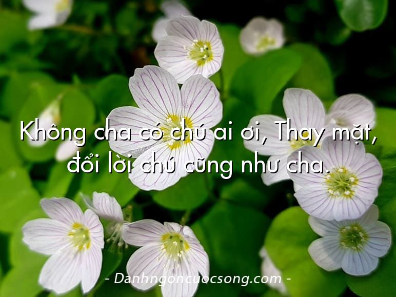Không cha có chú ai ơi, Thay mặt, đổi lời chú cũng như cha.