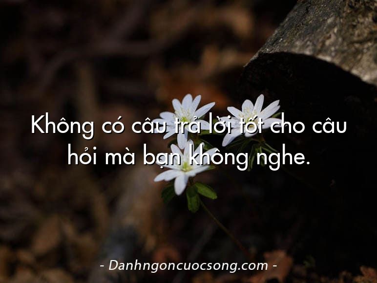 Không có câu trả lời tốt cho câu hỏi mà bạn không nghe.