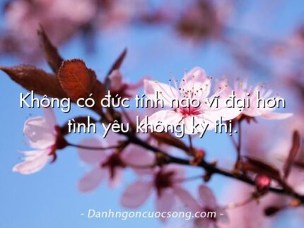 Không có đức tính nào vĩ đại hơn tình yêu không kỳ thị.