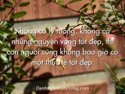 Không có lý tưởng, không có những nguyện vọng tốt đẹp, thì con người cũng không bao giờ có một thực tế tốt đẹp.
