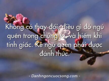 Không có thay đổi, điều gì đó ngủ quên trong chúng ta, và hiếm khi tỉnh giấc. Kẻ ngủ quên phải được đánh thức.