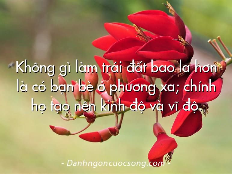 Không gì làm trái đất bao la hơn là có bạn bè ở phương xa; chính họ tạo nên kinh độ và vĩ độ.