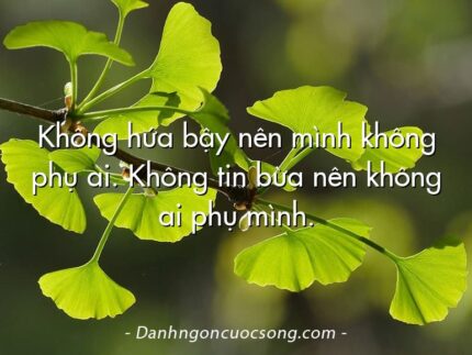 Không hứa bậy nên mình không phụ ai. Không tin bừa nên không ai phụ mình.