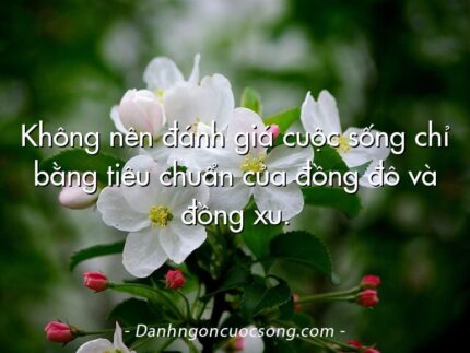 Không nên đánh giá cuộc sống chỉ bằng tiêu chuẩn của đồng đô và đồng xu.