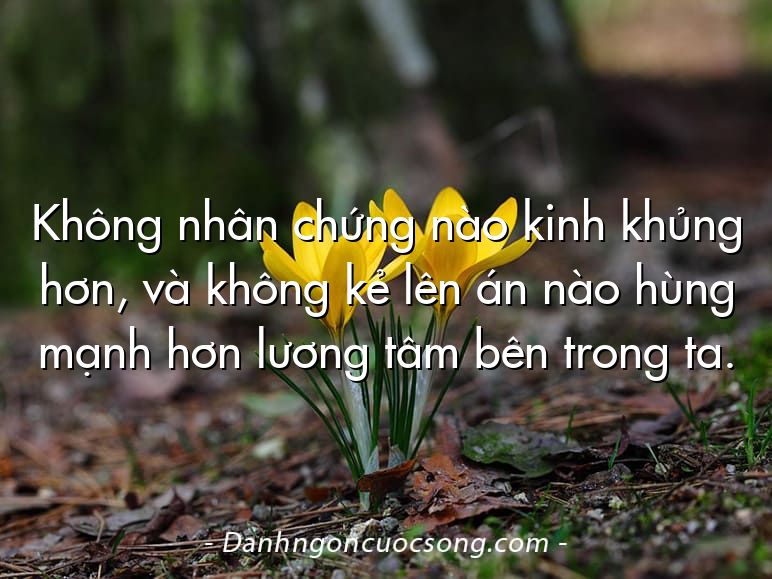 Không nhân chứng nào kinh khủng hơn, và không kẻ lên án nào hùng mạnh hơn lương tâm bên trong ta.