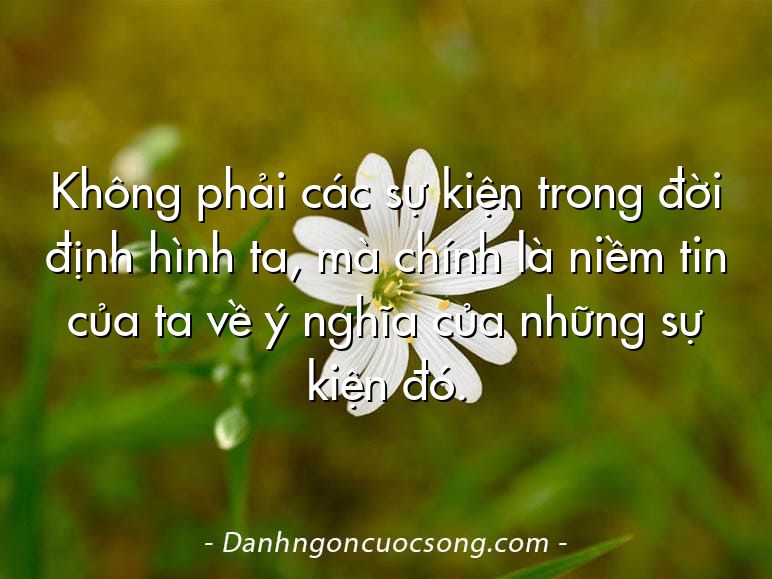 Không phải các sự kiện trong đời định hình ta, mà chính là niềm tin của ta về ý nghĩa của những sự kiện đó.