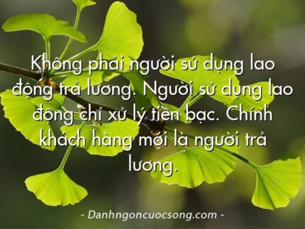 Không phải người sử dụng lao động trả lương. Người sử dụng lao động chỉ xử lý tiền bạc. Chính khách hàng mới là người trả lương.