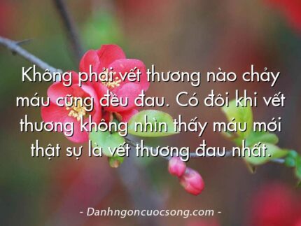 Không phải vết thương nào chảy máu cũng đều đau. Có đôi khi vết thương không nhìn thấy máu mới thật sự là vết thương đau nhất.