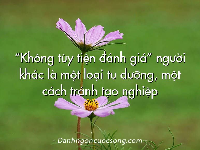“Không tùy tiện đánh giá” người khác là một loại tu dưỡng, một cách tránh tạo nghiệp