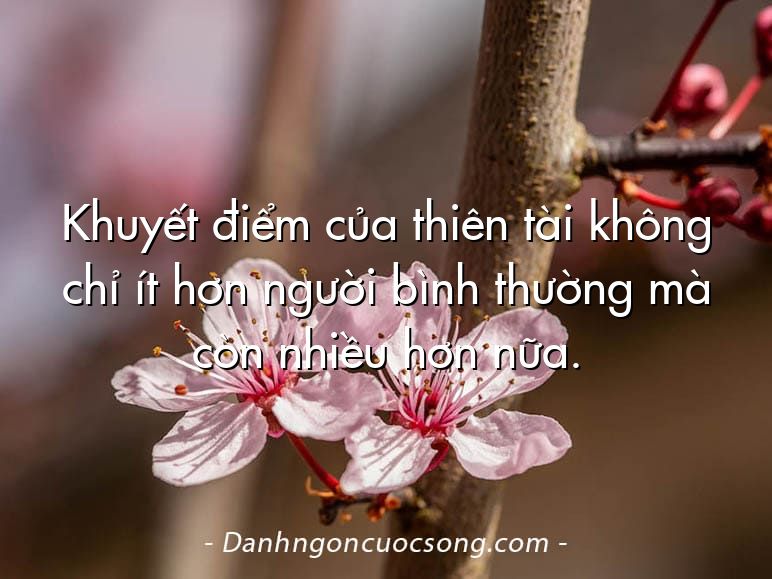 Khuyết điểm của thiên tài không chỉ ít hơn người bình thường mà còn nhiều hơn nữa.