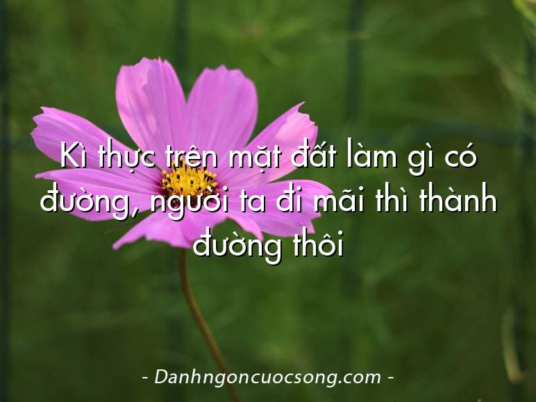 Kì thực trên mặt đất làm gì có đường, người ta đi mãi thì thành đường thôi