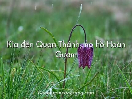 Kìa đền Quan Thánh, nọ hồ Hoàn Gươm
