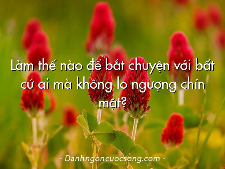 Làm thế nào để bắt chuyện với bất cứ ai mà không lo ngượng chín mặt?