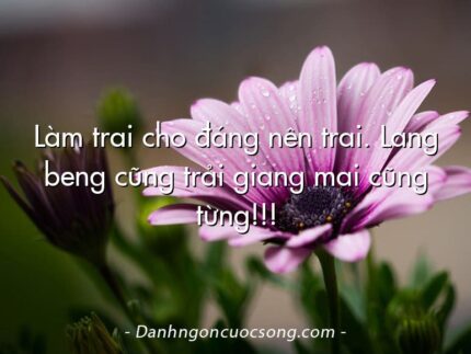 Làm trai cho đáng nên trai. Lang beng cũng trải giang mai cũng từng!!!