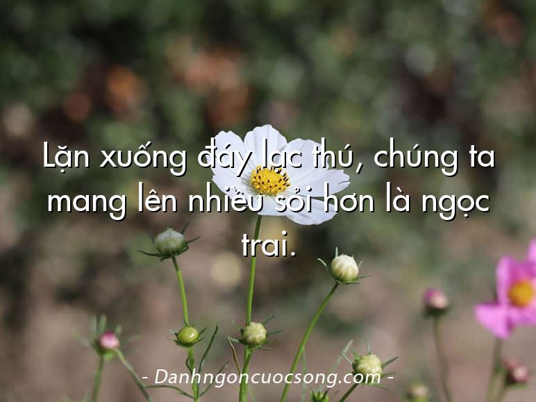Lặn xuống đáy lạc thú, chúng ta mang lên nhiều sỏi hơn là ngọc trai.