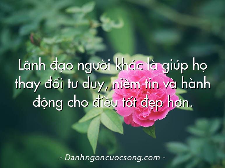 Lãnh đạo người khác là giúp họ thay đổi tư duy, niềm tin và hành động cho điều tốt đẹp hơn.