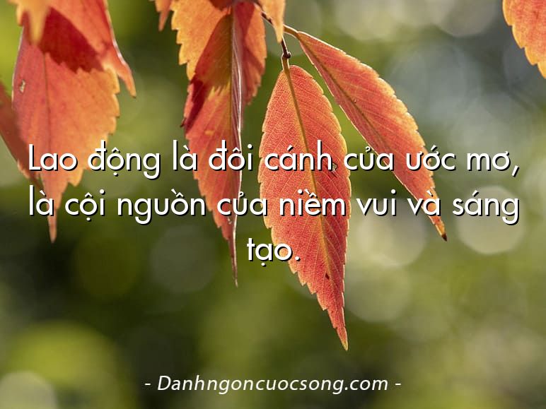Lao động là đôi cánh của ước mơ, là cội nguồn của niềm vui và sáng tạo.
