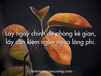 Lấy ngay chính đề phòng kẻ gian, lấy cần kiệm ngăn ngừa lãng phí.