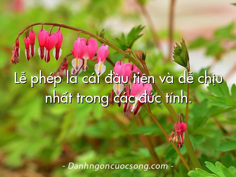 Lễ phép là cái đầu tiên và dễ chịu nhất trong các đức tính.