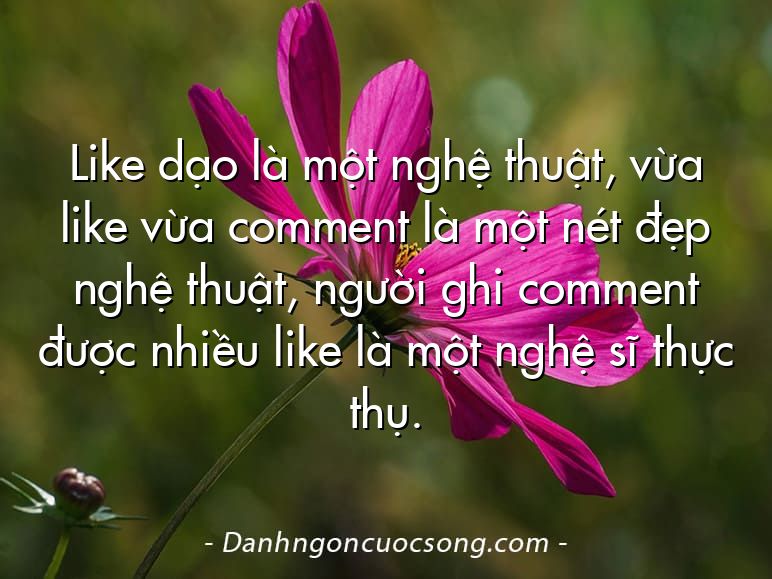 Like dạo là một nghệ thuật, vừa like vừa comment là một nét đẹp nghệ thuật, người ghi comment được nhiều like là một nghệ sĩ thực thụ.