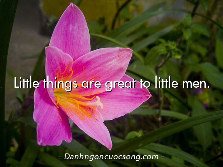 Little things are great to little men.