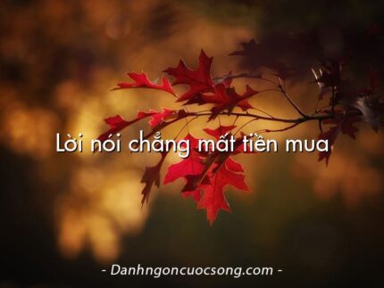 Lời nói chẳng mất tiền mua