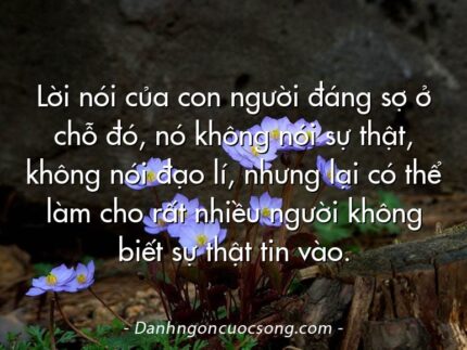 Lời nói của con người đáng sợ ở chỗ đó, nó không nói sự thật, không nói đạo lí, nhưng lại có thể làm cho rất nhiều người không biết sự thật tin vào.
