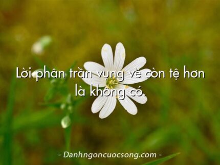 Lời phân trần vụng về còn tệ hơn là không có.