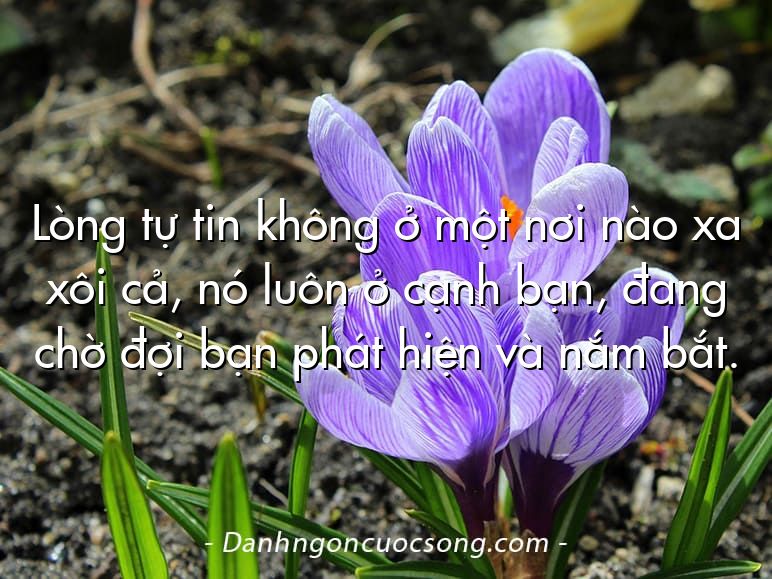 Lòng tự tin không ở một nơi nào xa xôi cả, nó luôn ở cạnh bạn, đang chờ đợi bạn phát hiện và nắm bắt.