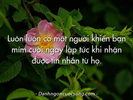 Luôn luôn có một người khiến bạn mỉm cười ngay lập tức khi nhận được tin nhắn từ họ.