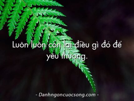 Luôn luôn còn lại điều gì đó để yêu thương.