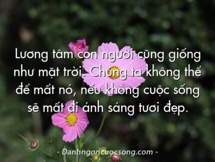 Lương tâm con người cũng giống như mặt trời. Chúng ta không thể để mất nó, nếu không cuộc sống sẽ mất đi ánh sáng tươi đẹp.