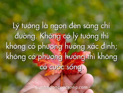 Lý tưởng là ngọn đèn sáng chỉ đường. Không có lý tưởng thì không có phương hướng xác định; không có phương hướng thì không có cuộc sống.